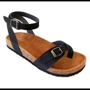 NEW Refresh Black Ankle-Wrap Crisscross Sandals